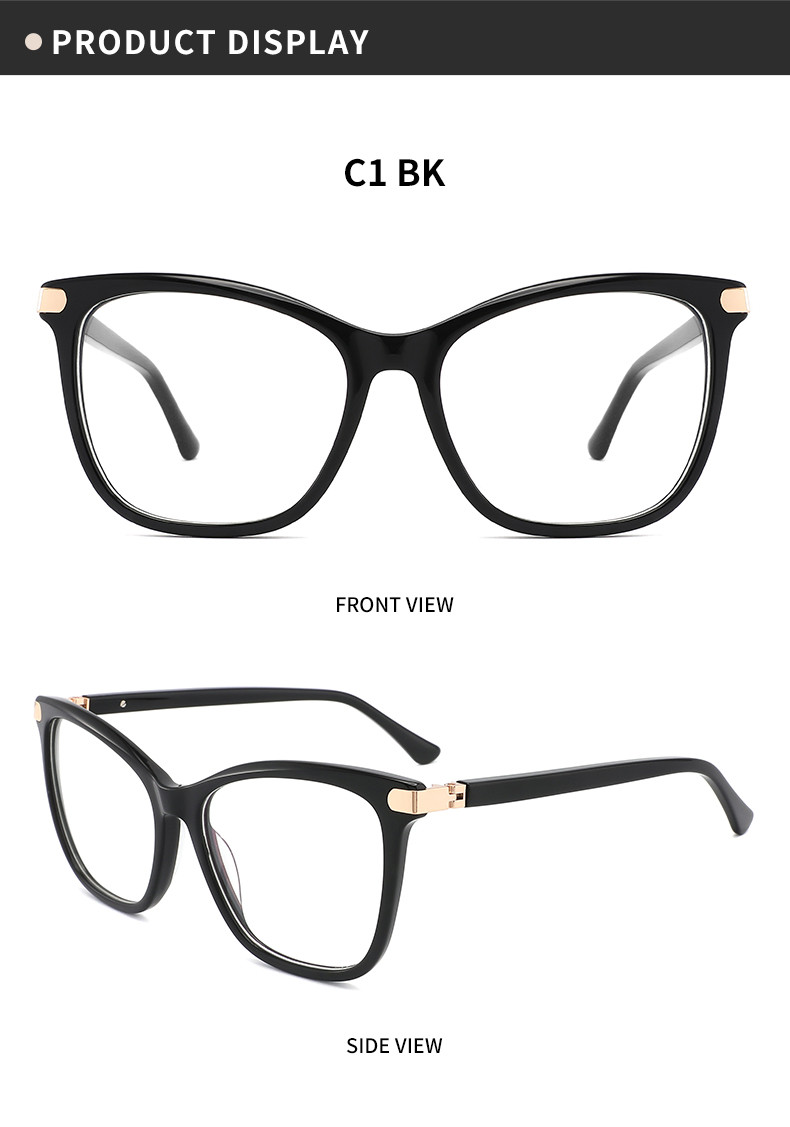 Metal Core Acetate Frame Glasses With Flexible Hinges Unisex