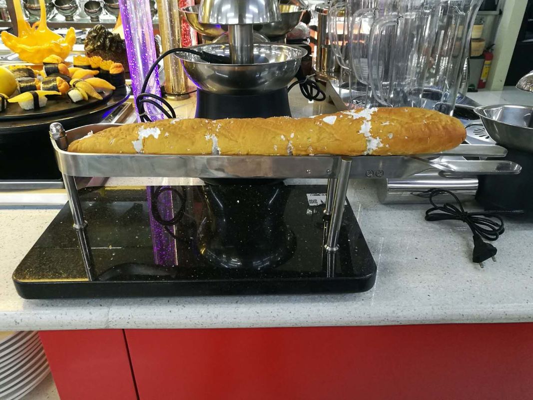 Restaurant Commercial Buffet Equipment Marble Stone Base Stainless Steel Ham Holder , Meat or Bread Carving Stations