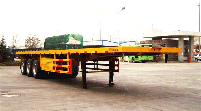 20ft 40ft container flat bed semi trailer, flat pack trailers price