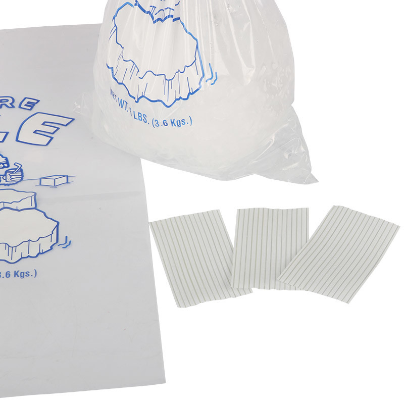 OEM ODM LDPE 8LB 5KG Ice Cube Plastic Bag Reusable With Drawstring