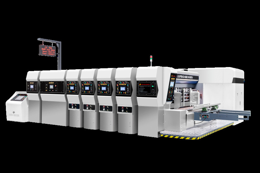 White Automatic Steel Flexo Printing Cardboard Box Slotting Die Cutting Machine 130 Sheets / Min