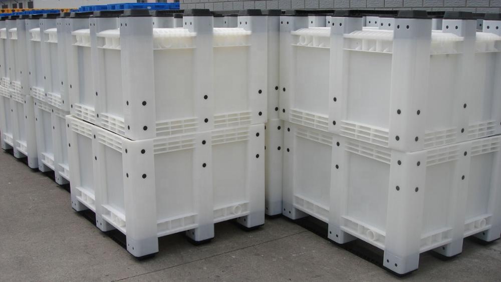 Warehouse strong bulk storage shipping container 1200*1000 HDPE Plastic Pallet Box