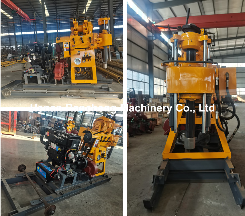 130m / 200m Depth Hydraulic Borehole Drilling Equipment With Mud Pump