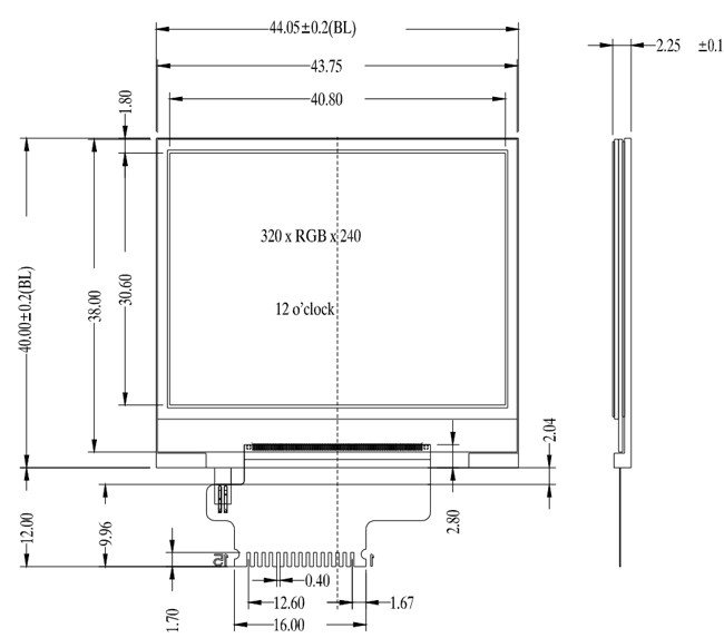 Saef QVGA TFT LCD Display 2 Inch With ILI9342C Driver SPI Interface