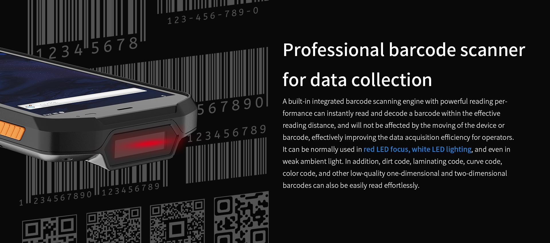 5 Inch Rugged Android PDA Handheld Mobile Data Collector with Barcode Scanner 4GB Memory Biometrics