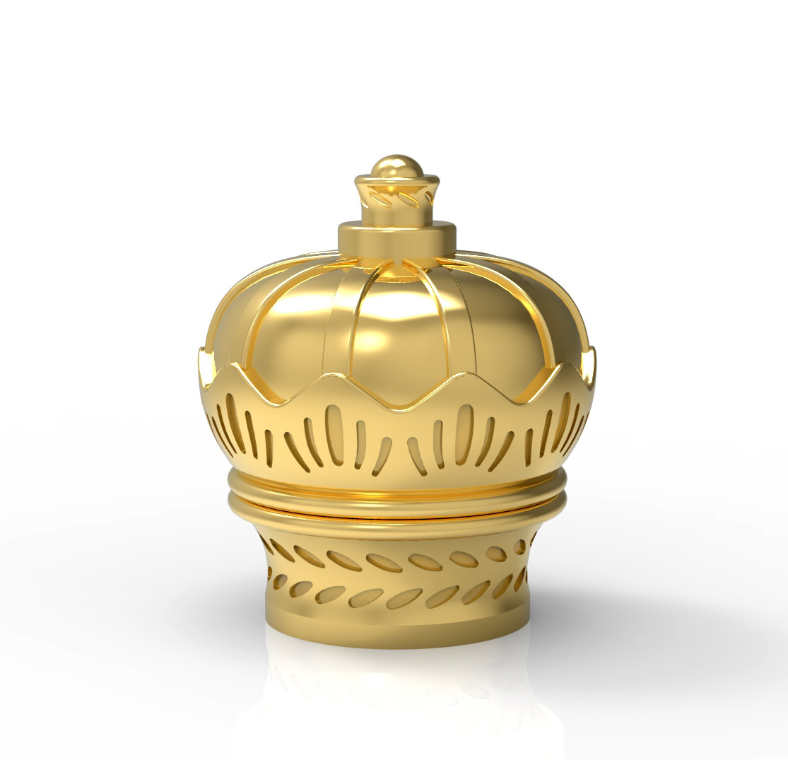 Gold Color New Design Perfume Bottle Cap Crown Shape Zamak Material