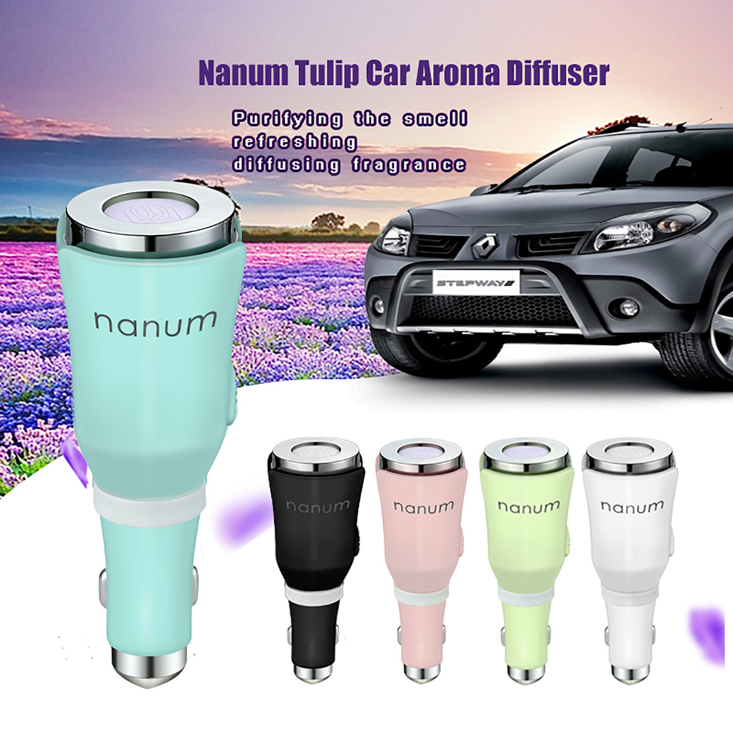 Multicolor Travel Hammer Design Tulip Shape Car Aroma Diffuser