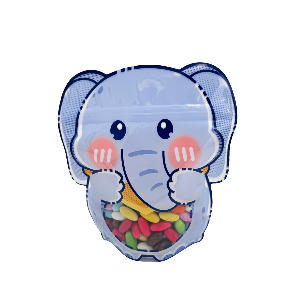 Custom Design Animal Shape Stand Up Pouches with Zipper Clear Window for Kid Snack, Dry Food, Candy, Cookies Packaging