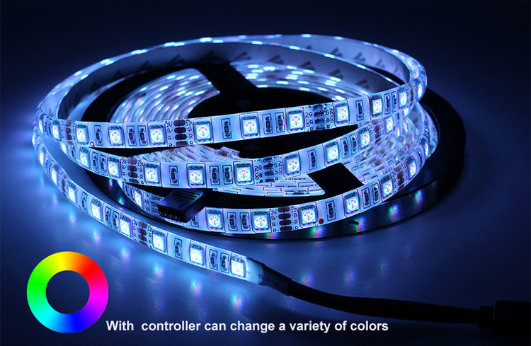 5m 12v 24v 16.4ft 60d waterproof smd 5050 rgb led strip light