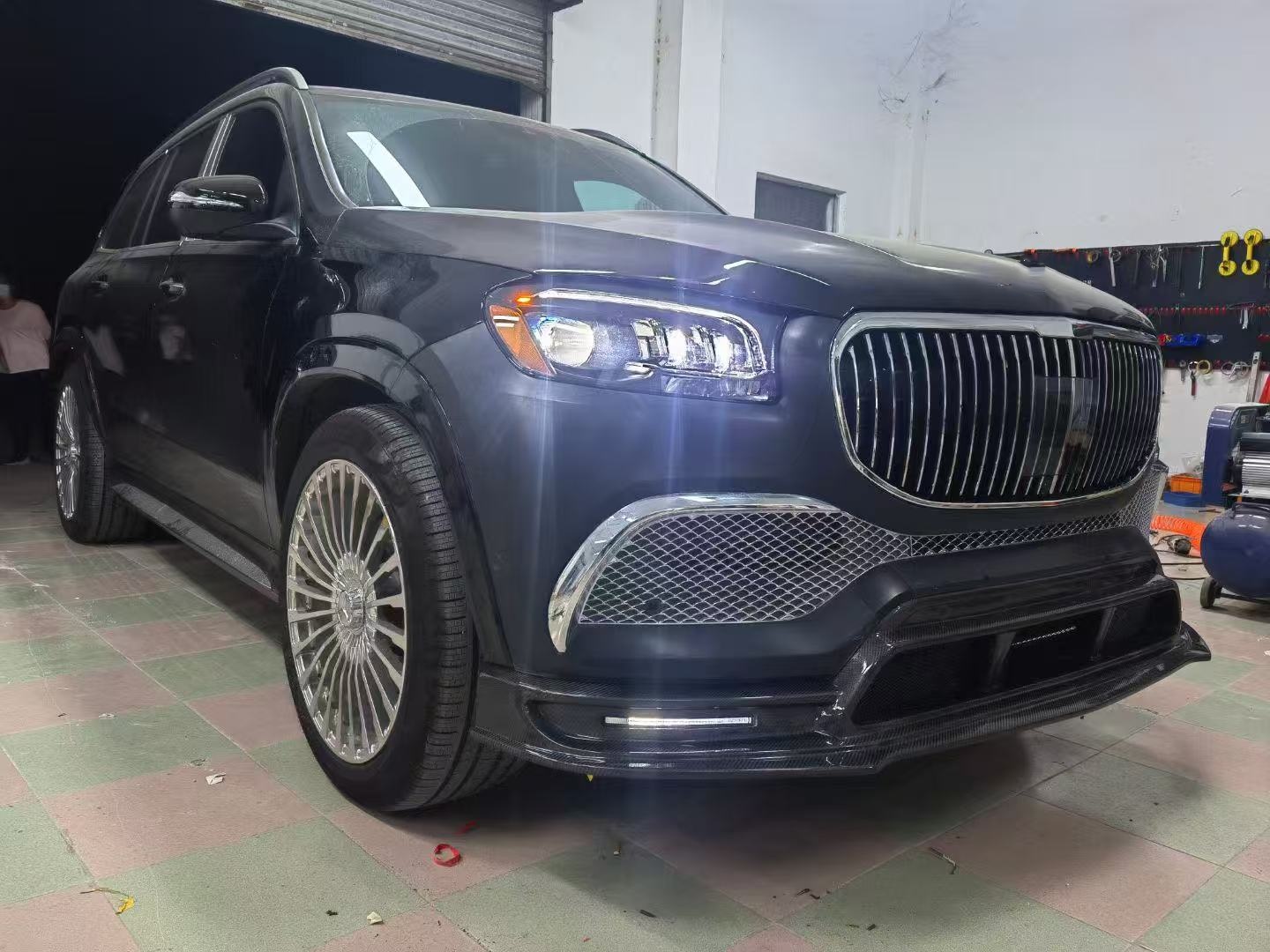 Maybach GLS600 Mercedes Benz Body Kit LD Style Front Car Bumper Lip Kit Widebody