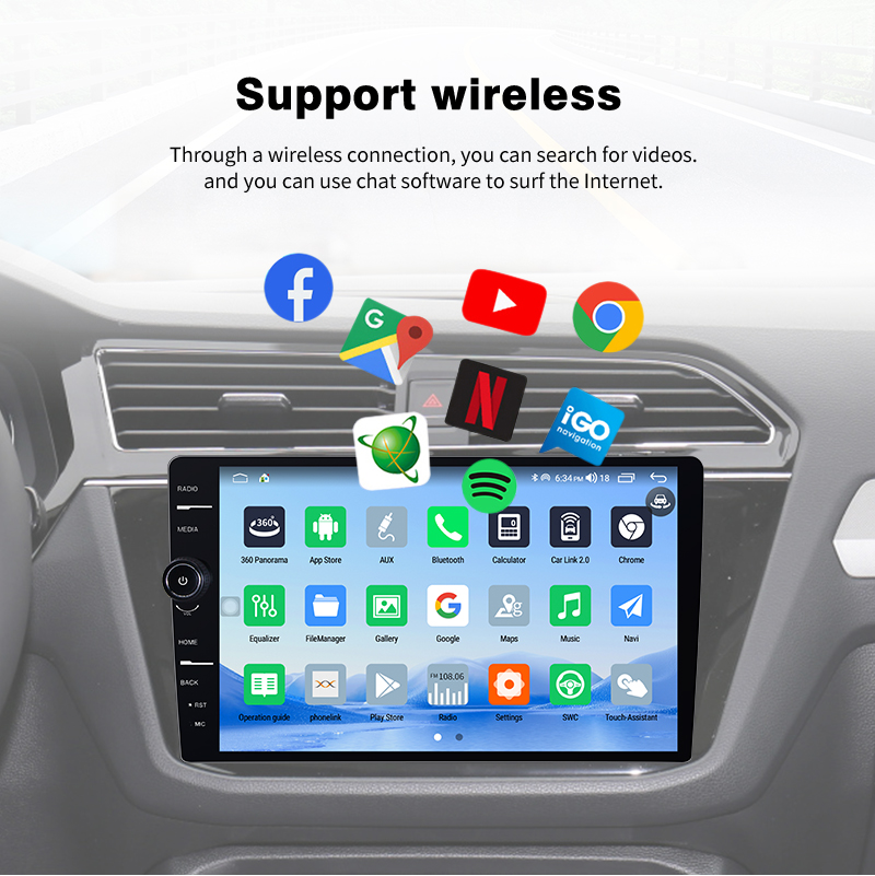 3G/4G Sim Card Connection Universal 9" QELD Car Radio with Apple Carplay and Android Auto