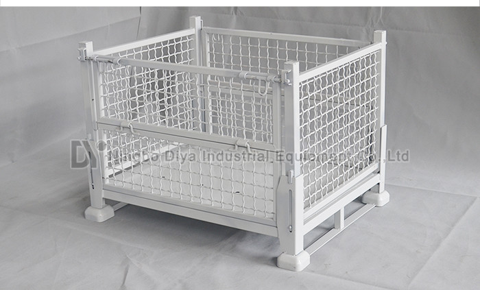 ESD Protection Stacking Rack System , Industrial Steel Folding Turnover Pallet Box