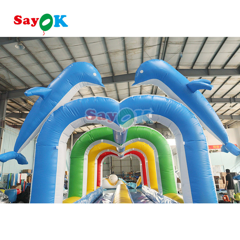 Commercial Summer Water Slide Inflatable Kids Slip And Waterslide With Pool For Custom