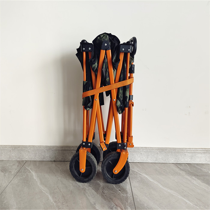 Four-Way Practical Foldable Wagon Cart With O Shaped Handle Sturdy 600D Oxford Cloth