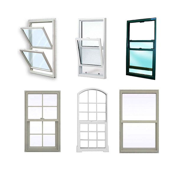 ISO9001 Glazed Tilt UPVC Double Hung Window Customized