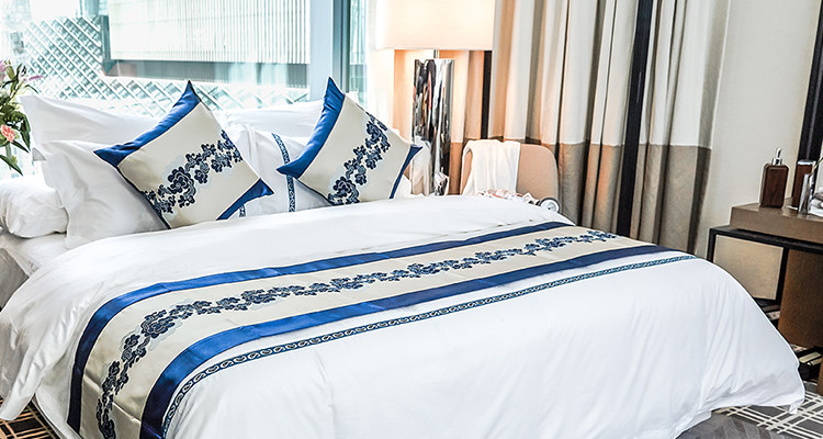 Jacquard Hotel Collection Linen Cover 100% Cotton Bed Sheets Nordic Style Ribbon Design