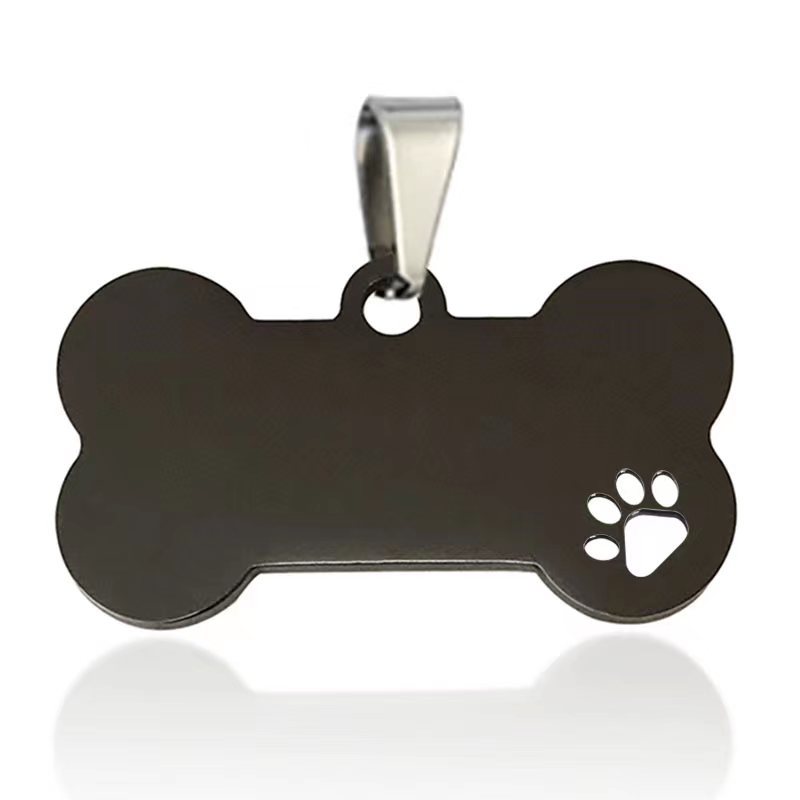 Stainless Steel Dog Name Tags Silver Blue Dog Id Tags Engraved
