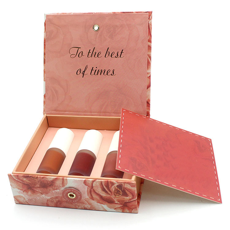 Drawer Pull Out Cardboard Packaging Box For Serum Essential Oil Cosmetic Gift Set Kit