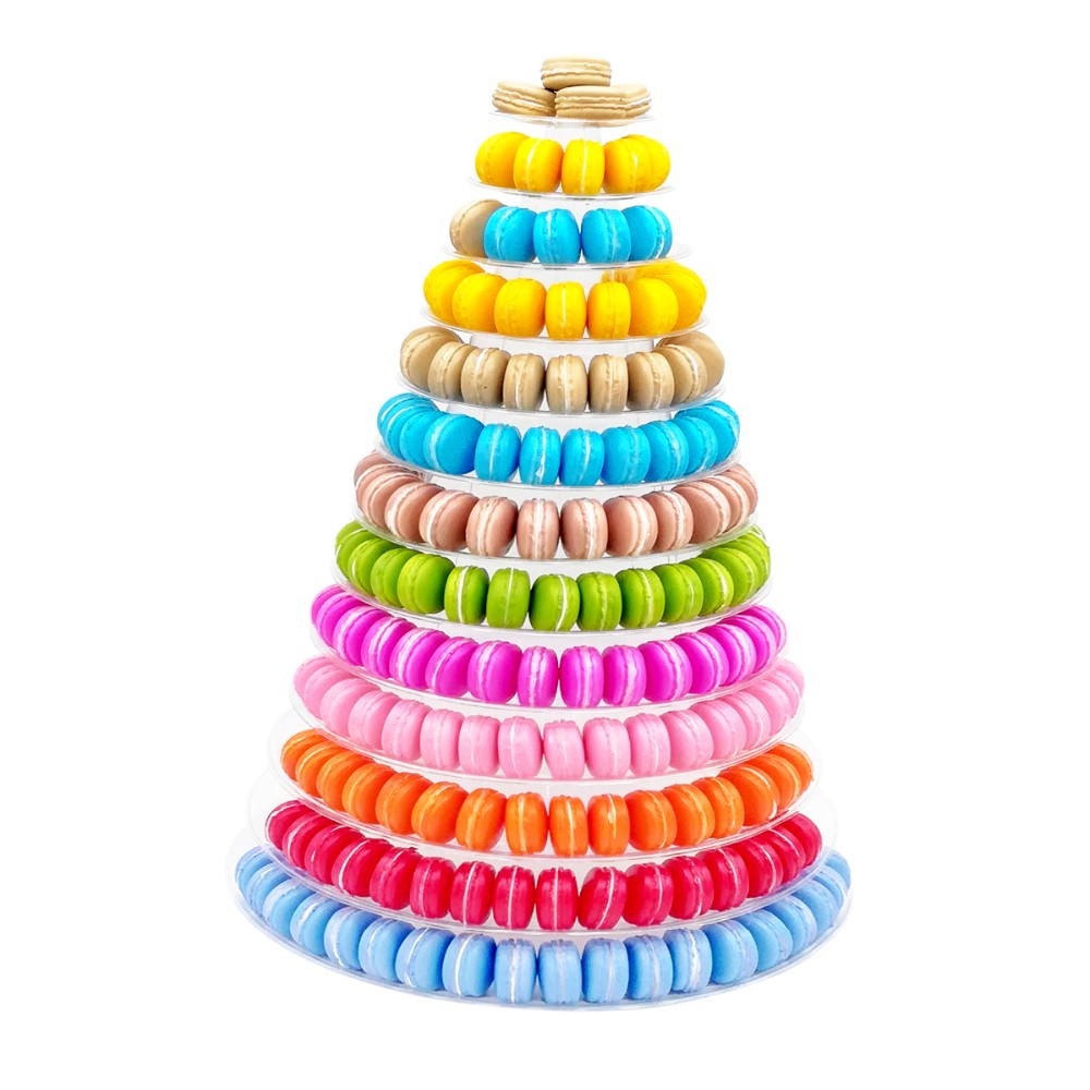 13 Tier large Plastic Macaron Packaging White 62cm Wedding Cupcake Stand