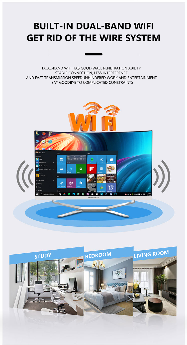 Oem/odm Customized 23.6 Inch Core I7 Graphic Card Curved Screen Desktop Laptops Gaming