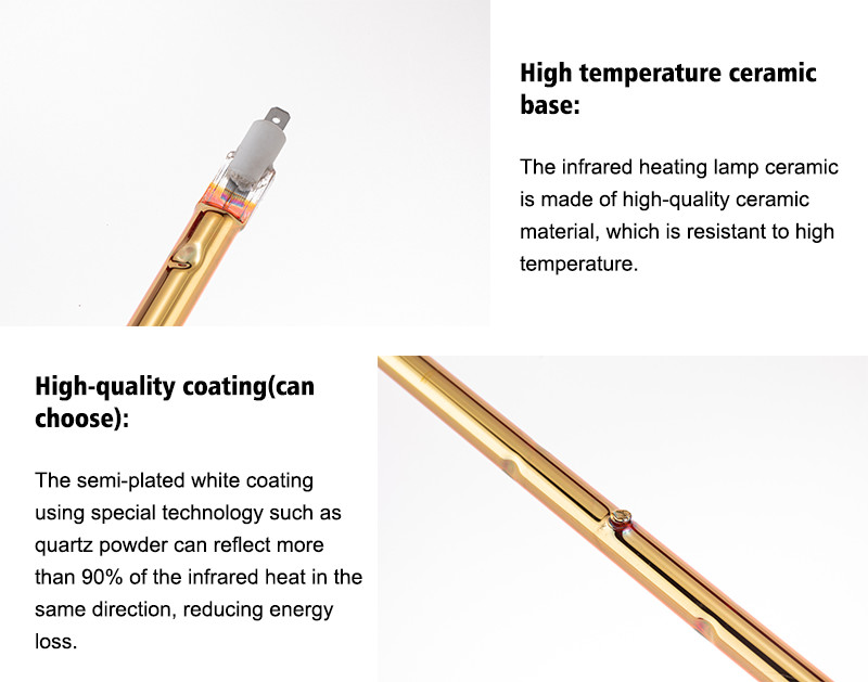 R7S Helen gold-reflector 235V 500W Quartz tube Infrared heating Lamps for sauna