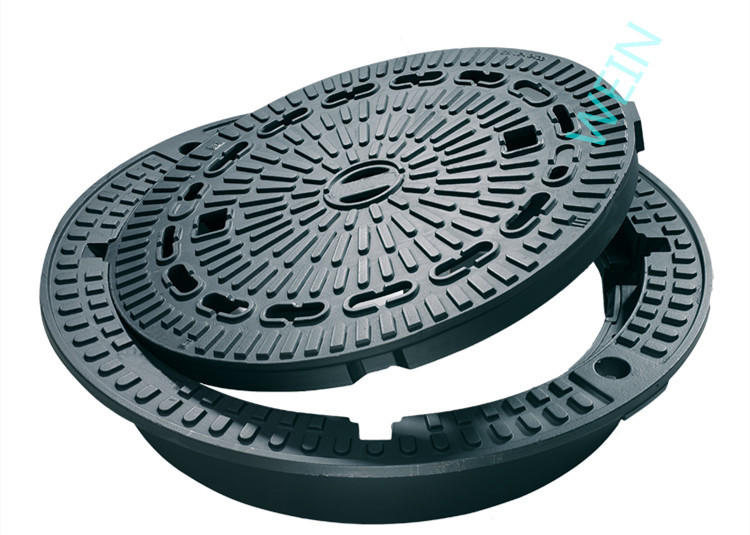 EN124 Standard Round Cast Iron Manhole Cover For Municipal L Construction