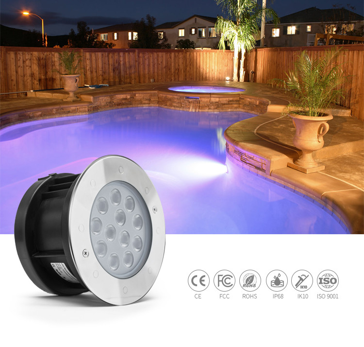 RGB Color Change SS316L Underwater Spot Light, External Control IP68 Pool Lighting outdoor