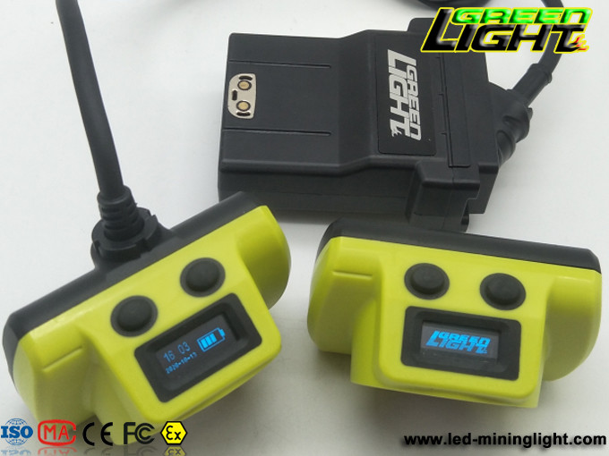 25000lux 530LUM 2.96W Cordless Miners Cap Lamp Oled Screen
