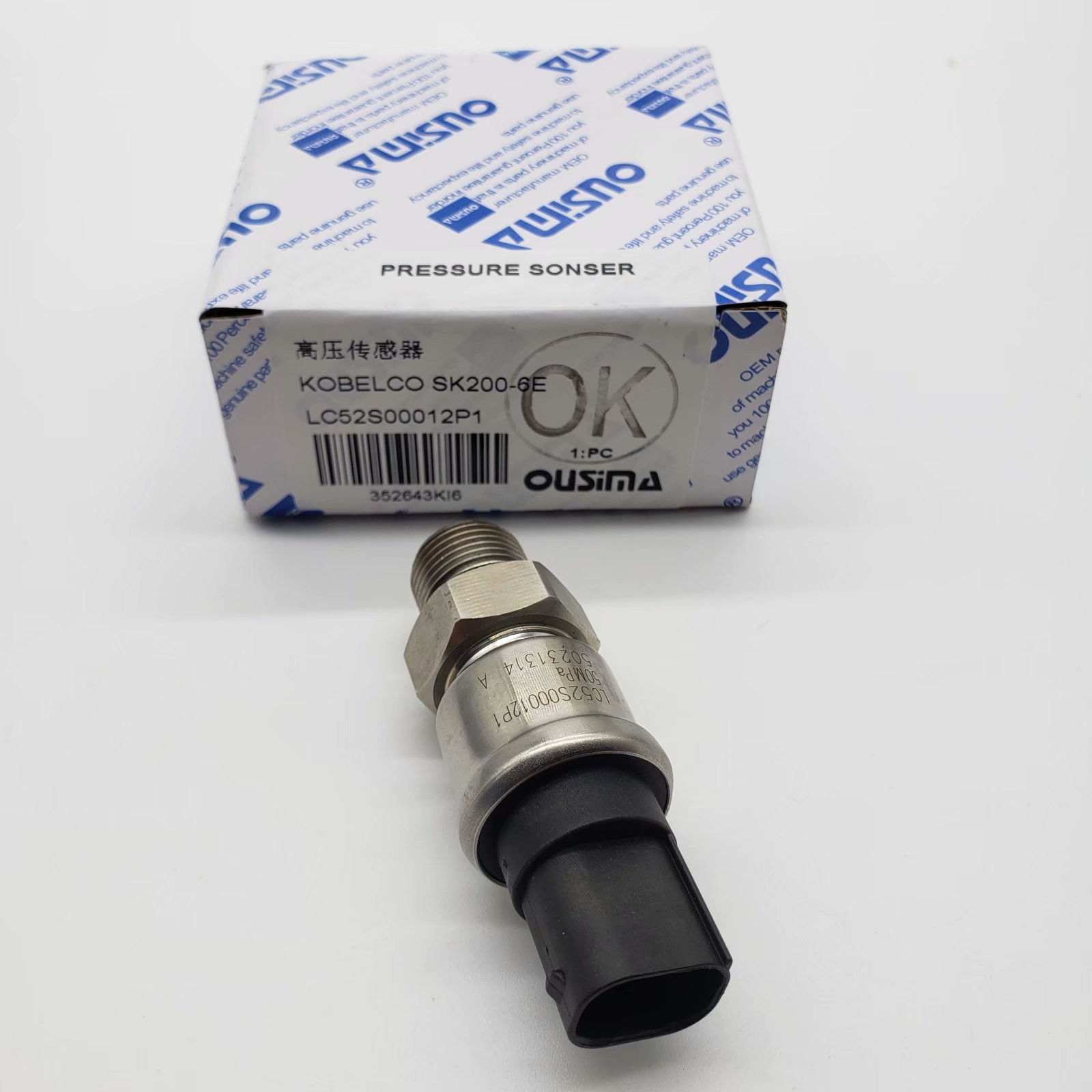 OUSIMSA Excavator Parts LC52S00012P1 High Pressure Sensor For Excavator Kobelco SK200-6E