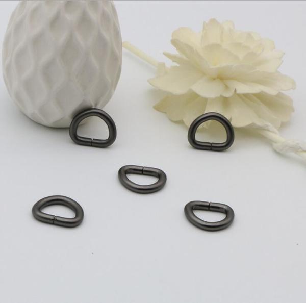 2018 Fashion 1/2 inch small wire iron d ring,gunmetal color bag D ring