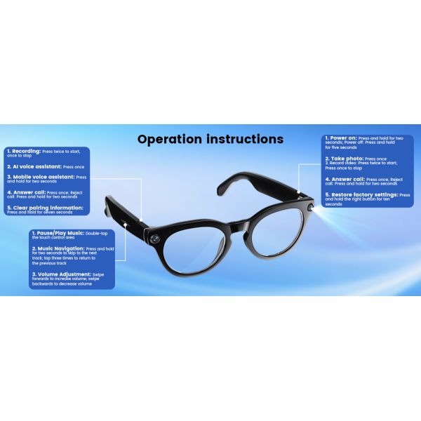 AI Smart Glasses With 8MP Camera, Real-Time Translation, 4K Video & Dual Microphone Noise Cancellation, Voice Assistant, For Travel, Vlogging,