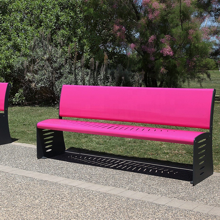 ISO14001 Certificate Colorful 1930mm Outside Metal Bench