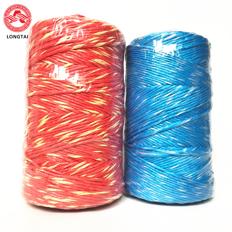 100% Virgin Blue PP Twisted Hay Poly Baler Twine 1-3mm 25KD UV Treated