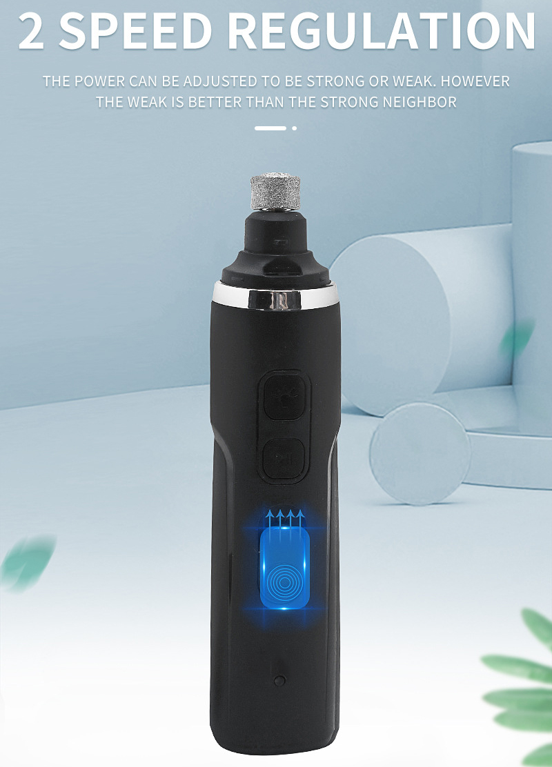 Black USB Charging Electric Dog Nail Clippers LED Electric Pet Nail Trimmer