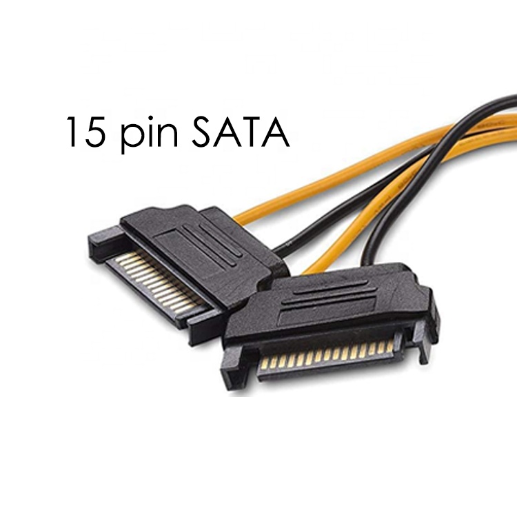Splitter 8 Pin PCIe Express Male to Dual 15 pin Sata Power Adapter ATX Cable