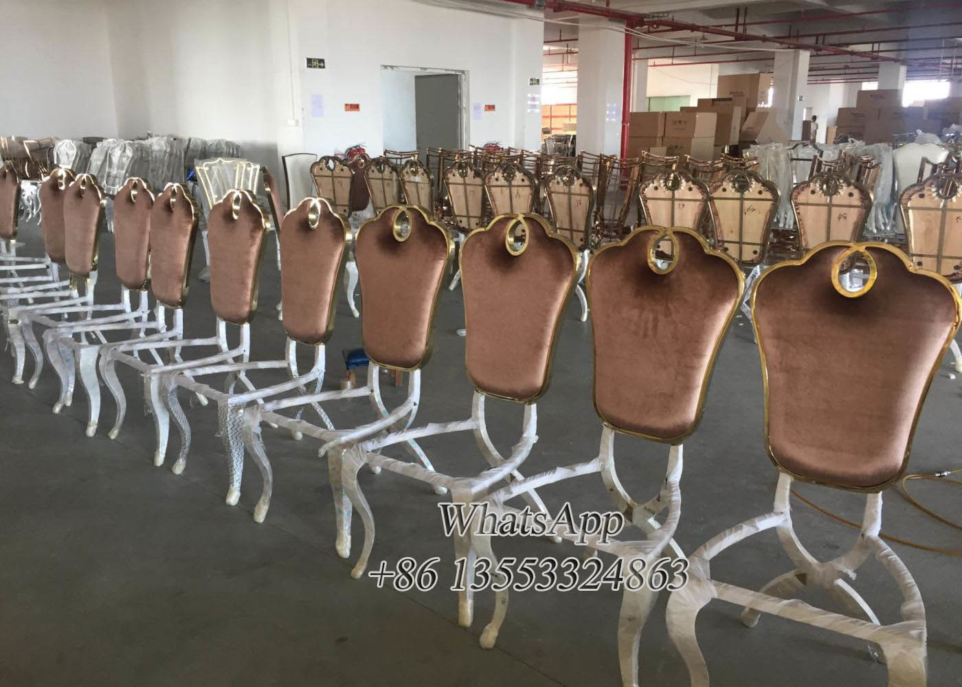 Rose Gold Stainless Steel Dining Table Chairs For Dining Room (YS-2)