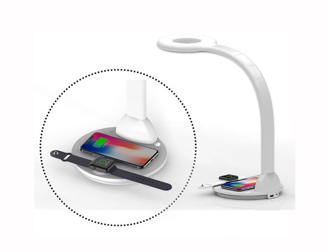 Smart Touch Control Qi Charging Lamp , Wireless Phone Charging Lamp Fast Charger