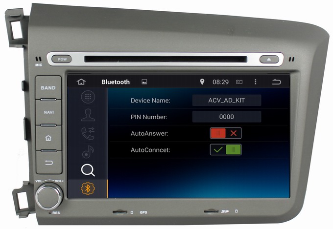 Ouchuangbo In Dah GPS Navigation Radio Stereo Multimedia Kit for Honda Civic 2012 Android