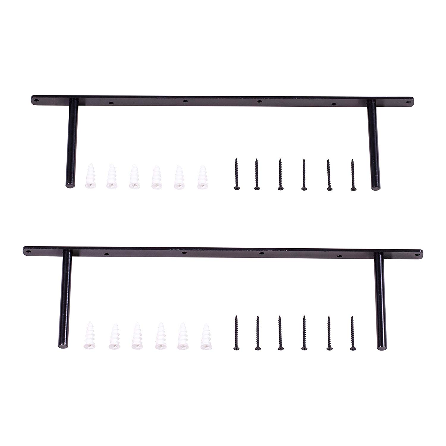 White Heavy Duty Steel Hidden Mantel Hardware for Long Floating Shelf and Mantel Support