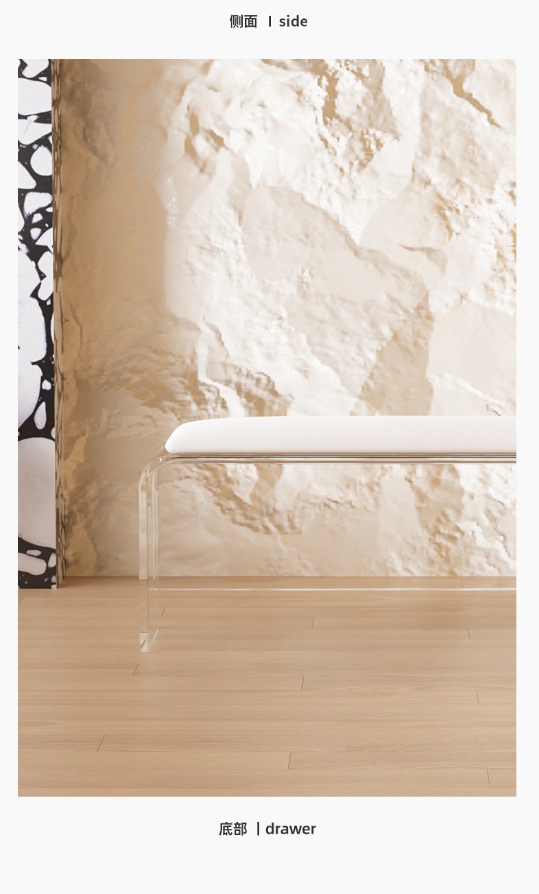 Transparent Suspended Acrylic Bench Living Room Doorway Shoe Dining Bench