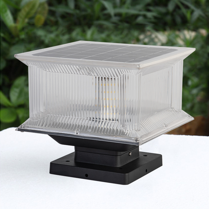 Waterproof IP65 Solar Pillar Lights Outdoor 6000K Post Cap Lamp