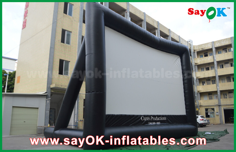 Large Inflatable Movie Screen Blue Inflatable Outdoor Movie Screen Customized For Advertising / Party / Event