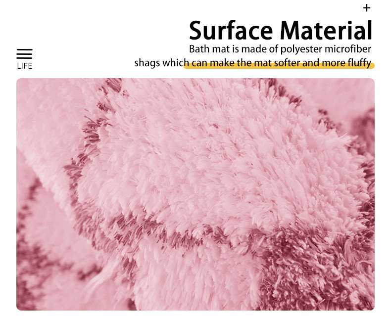 1.2 Inch Pile Plush Water Absorb Tufted Bath Mat Plaid Pattern