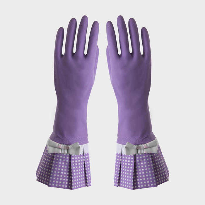 Lady Extra Long Sleeve Rubber Gloves Water Resistant For Daily Life