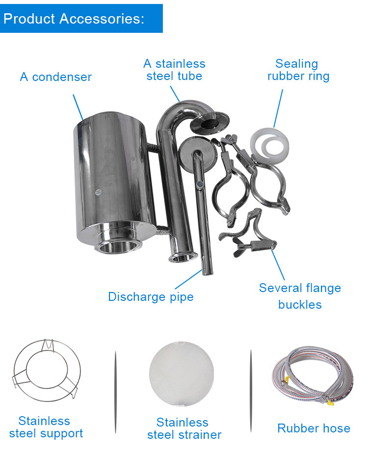 Essential Oil Extractor Tank Stainless Steel Distiller 55L 220V