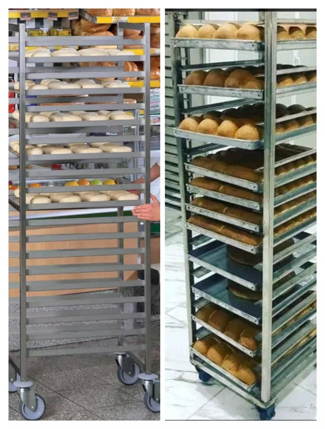 Multifunctional Stainless Steel Bakery Tray Rack Trolley For Hotel Bar Cleaning Service Equipment