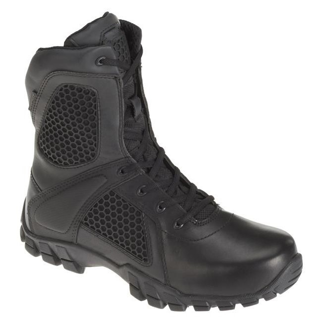 Tactical 8" Anti Shock Waterproof Side Zip Boots Nylon Leather Oxford Dual Density