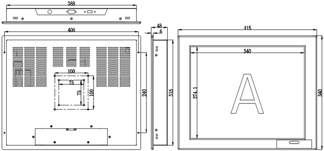 PLM-1701T 17" Industrial Touch Screen Monitor / Industrial Lcd Touch Screen