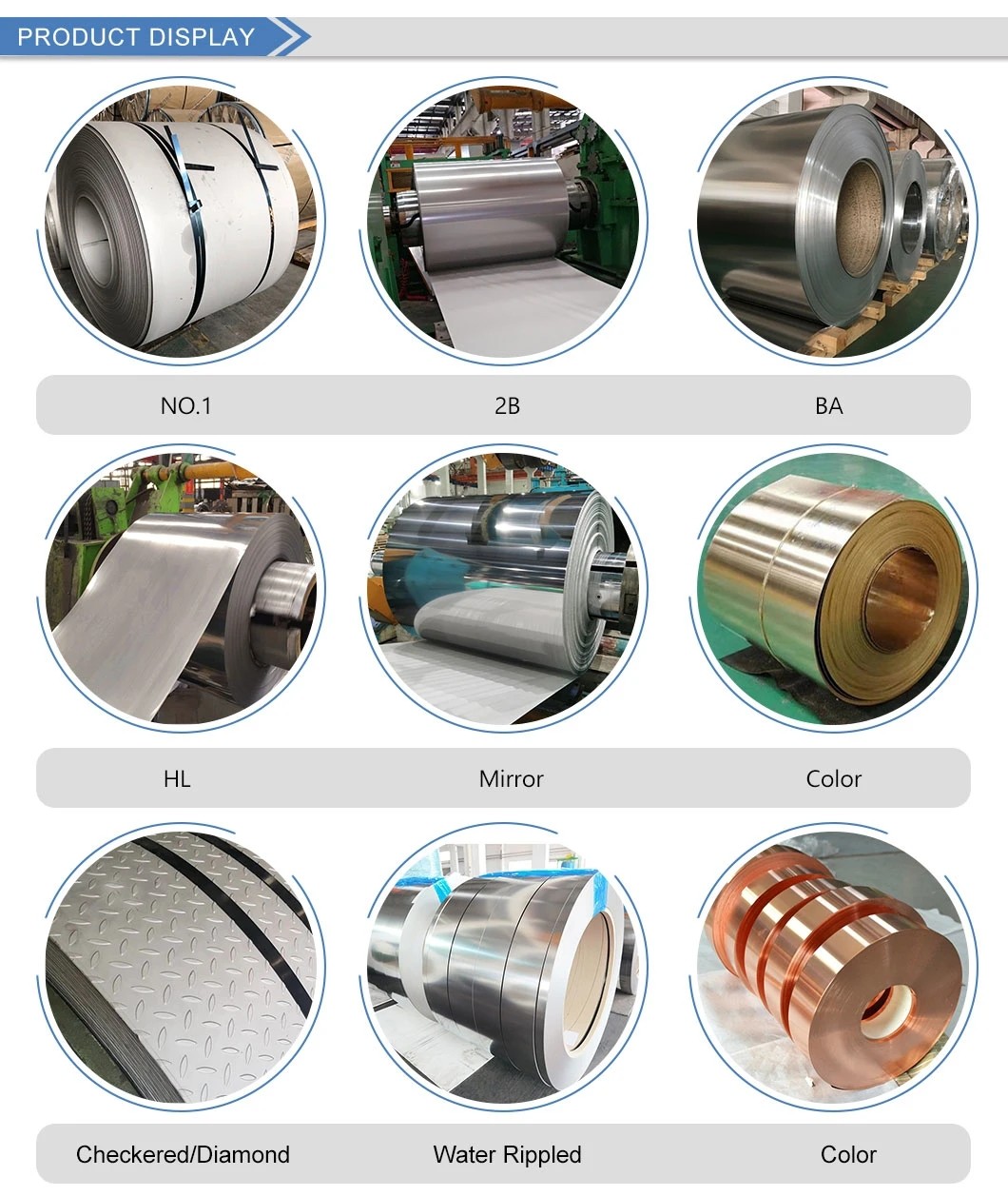 SGS BV 2B Finish 1mm Stainless Steel Coil Sheet Strip EN1 4016 EN1 4373