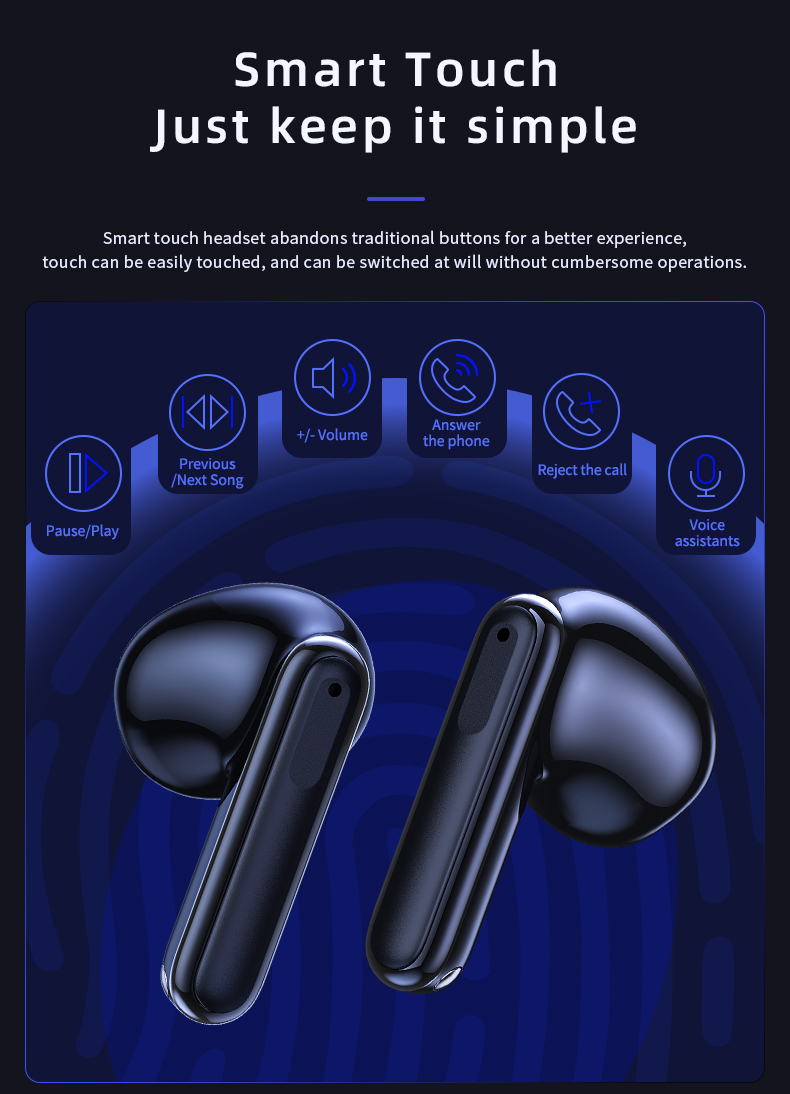 Mini Headset for Phone Calling and Music Newest Two Mic ENC True Wireless Earphones